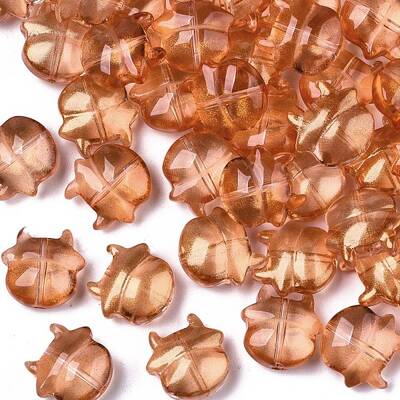 Transparent Spray Painted Glass Beads