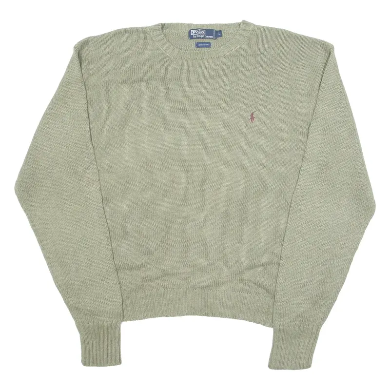 POLO RALPH LAUREN Mens Jumper Green Tight Knit L