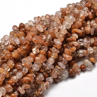Natural Rutilated Quartz Chip Beads Strands