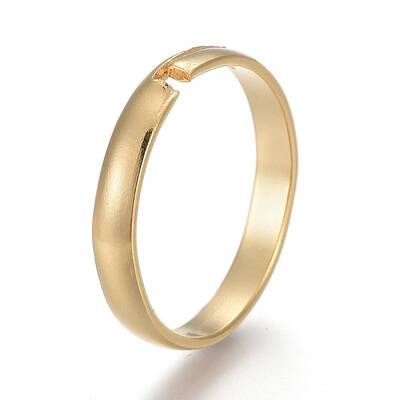 Adjustable 201 Stainless Steel Plain Band Rings