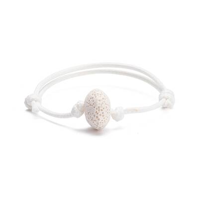 Natural Lava Rock Beaded Cord Bracelet