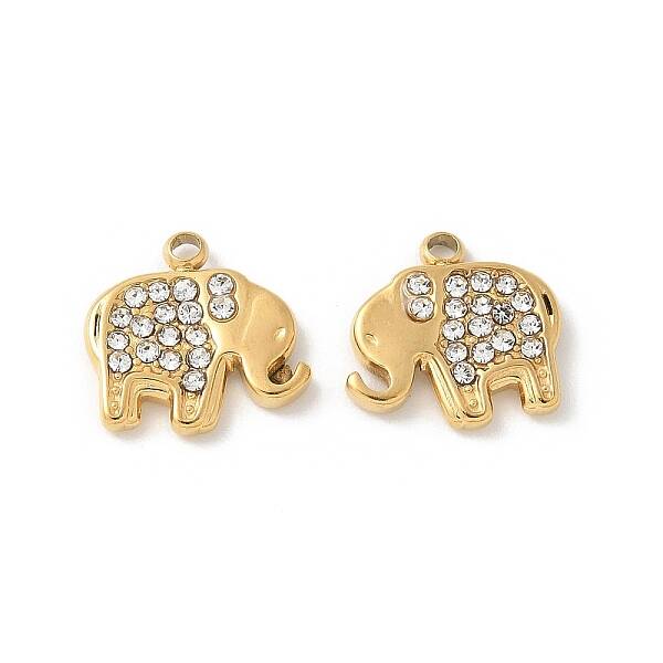 304 Stainless Steel Rhinestone Pendants