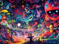 HUADADA Fantasy Alien World 1000-Piece Puzzle Set for Adults - Perfect for Home Decoration and Family Game Nights jigsaw puzz...