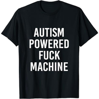 Cotton Cropped Funny Quote T Shirt, Autism Power F Machine, Adult Humor Graphic T Shirt, Unisex Funny Statement Shirt, Casual...