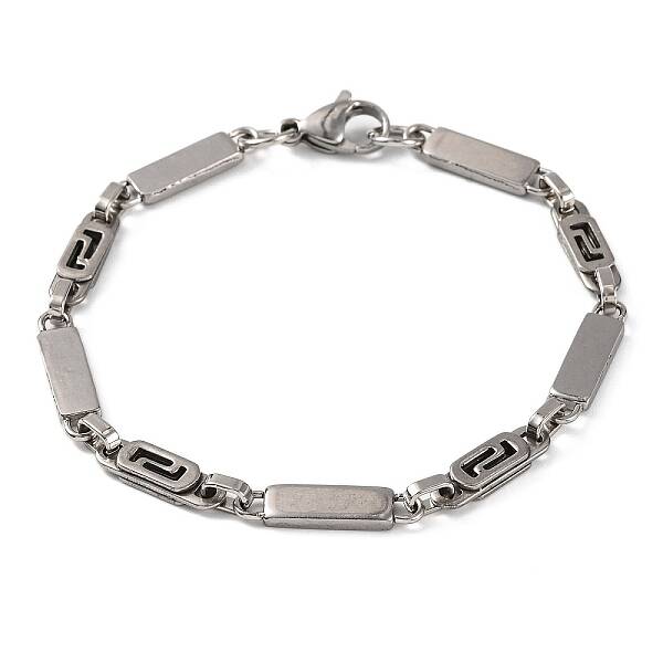 Tarnish Resistant 201 Stainless Steel Rectangle Link Chain Bracelets
