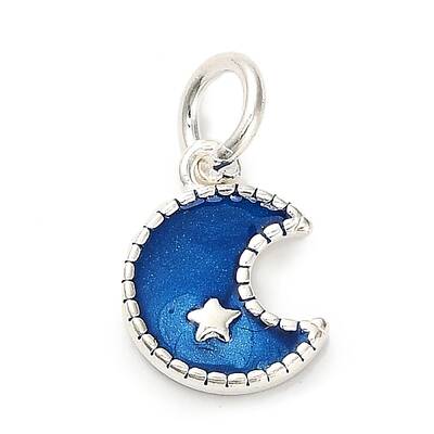 925 Sterling Silver Blue Enamel Pendants