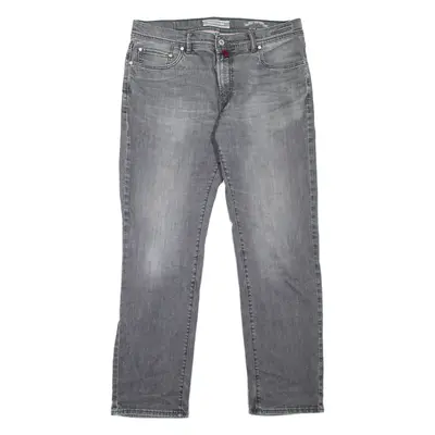 PIERRE CARDIN Lyon Mens Jeans Grey Regular Tapered Stone Wash W38 L32