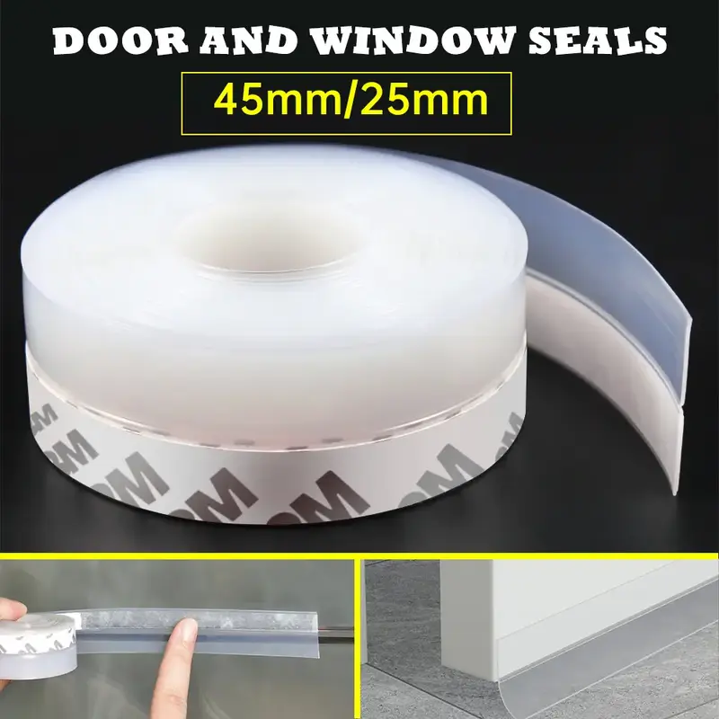 16ft Silicone Seal Strip, Self-Adhesive Weatherproof Door & Window Draft Stopper, Soundproof and Waterproof Silicone Tape for...