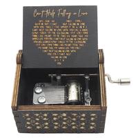 Can't Help Falling in Love Wood Music Box, Antique Engraved Musical Boxes Case for Love One Wooden Music Box - Gifts for Love...