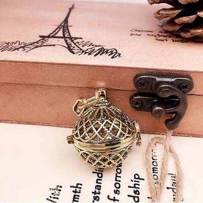 Brass Bead Cage Pendants