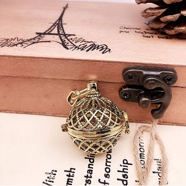 Brass Bead Cage Pendants