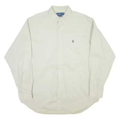 RALPH LAUREN Blake Mens Plain Shirt Beige Long Sleeve XL
