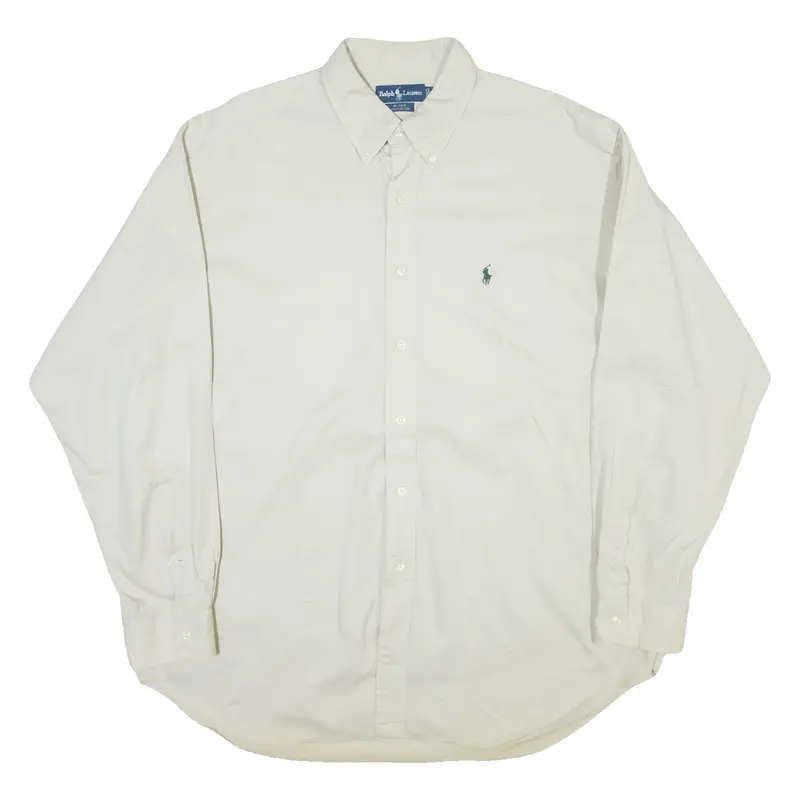 RALPH LAUREN Blake Mens Plain Shirt Beige Long Sleeve XL
