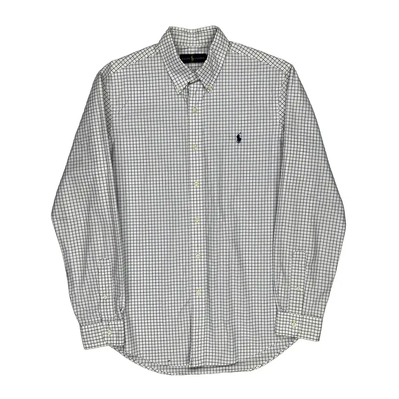Ralph Lauren Checked Shirt - Medium White Cotton