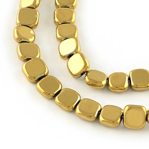 Electroplated Non-magnetic Synthetic Hematite Beads Strands
