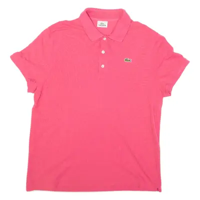 LACOSTE Slim Fit Mens Polo Shirt Pink 2XL