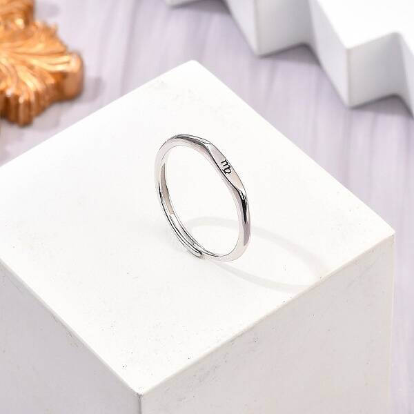 Rhodium Plated 925 Sterling Silver Adjustable Rings
