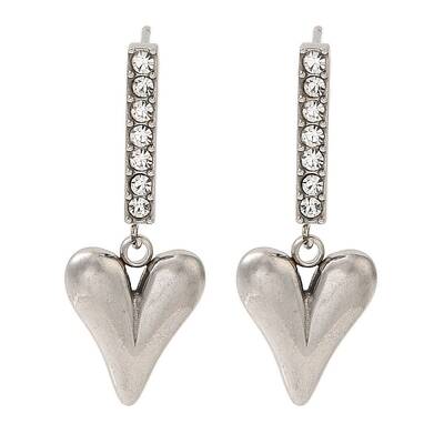 304 Stainless Steel Inlay Rhinestone Stud Earrings for Women