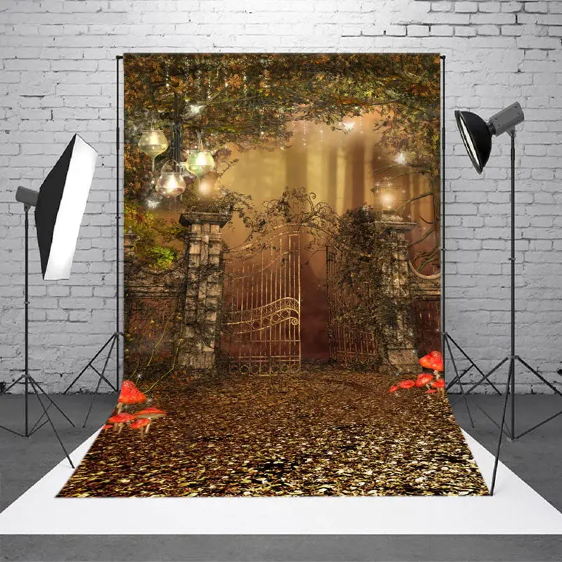 Vintage Mossy Door Plant Autumn Photography Backdrop - Aperturee
