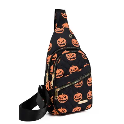 Maxoner Stylish Chic Quilted Design Small sling chest bag for women, Trendy multi zipper pockets adjustable crossbody backpac...