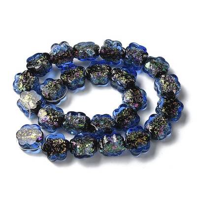 Handmade Foil Lampwork Beads Strands