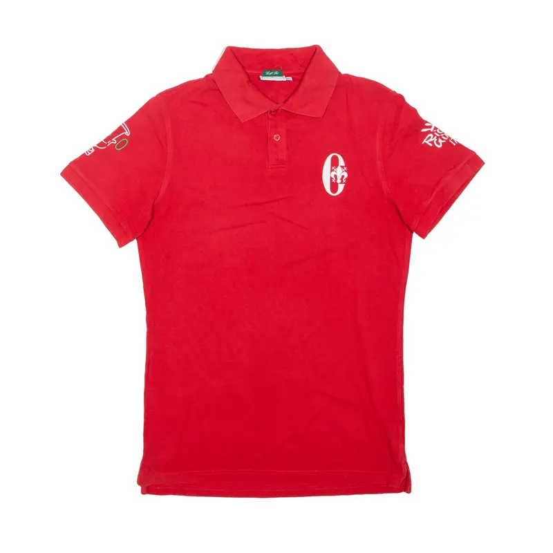 CONTE OF FLORENCE Golf Fit Polo Shirt Red Short Sleeve Mens XS