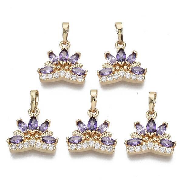 Brass Micro Cubic Zirconia Charms