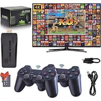MMQ Resolution 1080 Retro Game Stick Wireless Gaming Console with 10000 Classic Games 4K HD Output Dual 2.4G Controllers Plug...