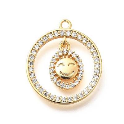 Brass Micro Pave Cubic Zirconia Pendants