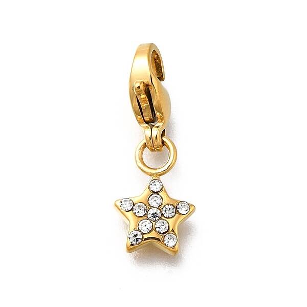 Star 304 Stainless Steel Rhinestone Pendants Decoration
