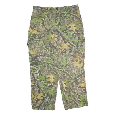 FIELD STAFF Cargo Camo Mens Trousers Green Relaxed Straight W40 L32