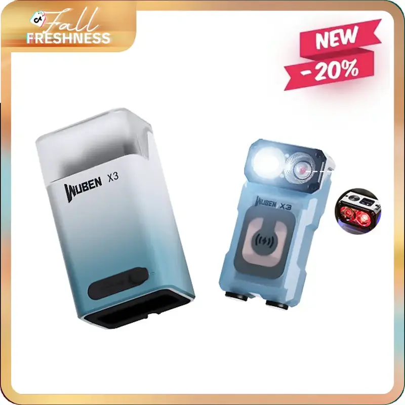【WUBEN Flagship Model】WUBEN X3 Premium Edition Mini Flashlight with Rechargeable Charging Box 180 Degree EDC Keychain Fla...
