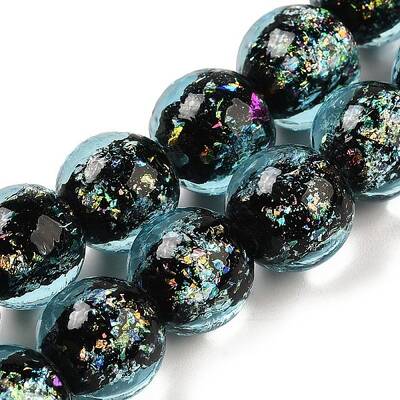 Handmade Dichroic Foil Glass Beads Strands