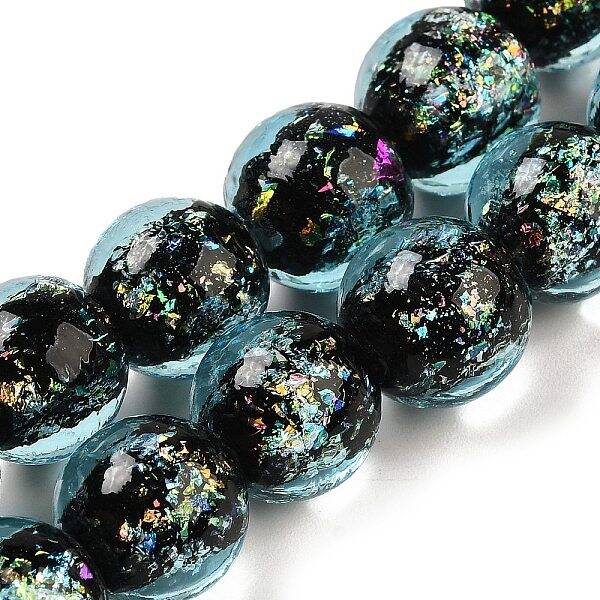 Handmade Dichroic Foil Glass Beads Strands