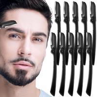 Men's Facial Folding Dermaplane Razor, 10pcs Men's Eyebrow and Facial Folding Razor, Men's Facial Epilator, Women's Eyebrow a...