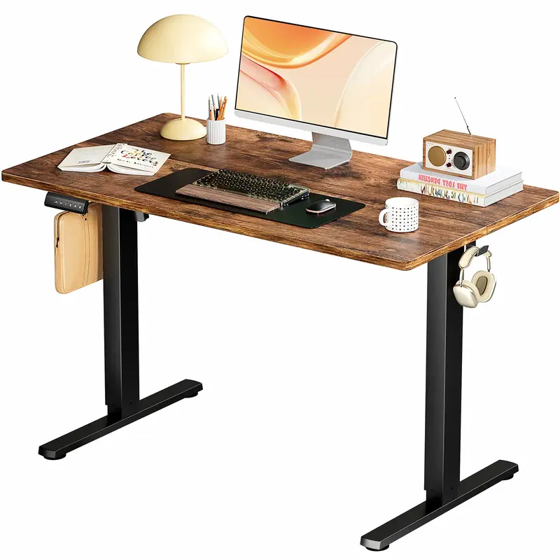 【Deal】Sweet Furniture Electric Height Adjustable Standing Desk with White Top & Frame - Ergonomic Computer Workstation, A...