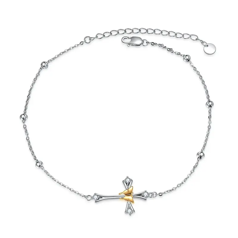 Cross Adjustable Anklet Jewelry for Women Teens Girls Gift for Women