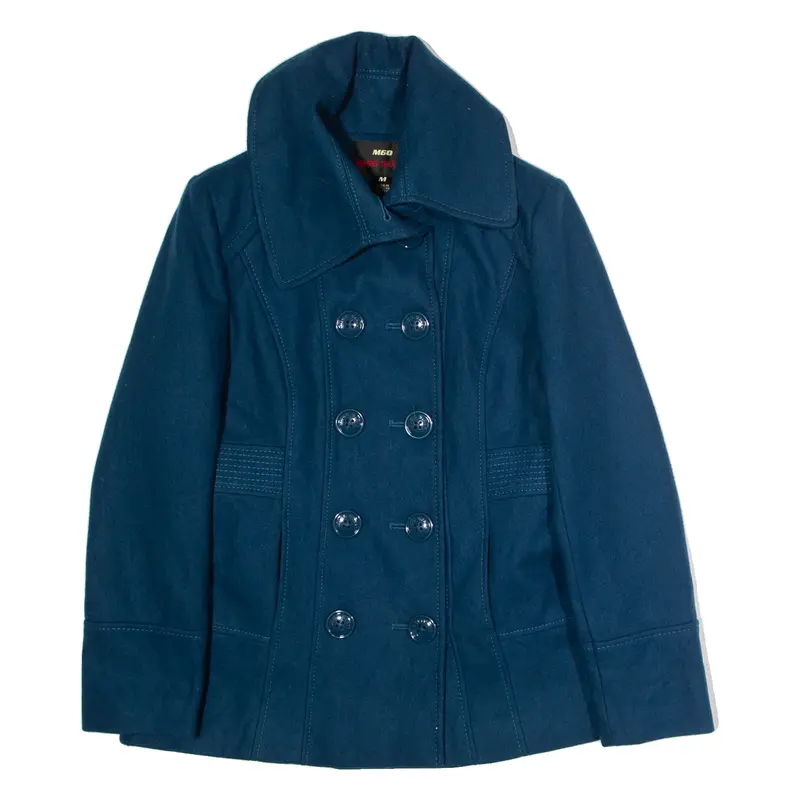 MISS SIXTY Womens Pea Coat Blue Wool M