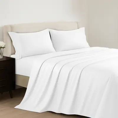 Lux Decor 3/4pc Bamboo Sheet Set, Super Silky Breathable Luxury Bedding Set, 15-inch Deep Pockets Cooling Sheet Set, Wrinkle-...