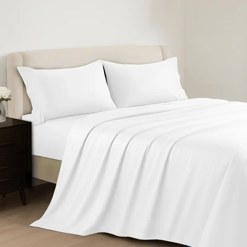 Lux Decor 3/4pc Bamboo Sheet Set, Super Silky Breathable Luxury Bedding Set, 15-inch Deep Pockets Cooling Sheet Set, Wrinkle-...