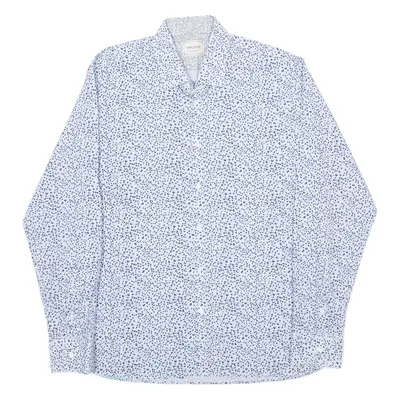 TED BAKER Mens Shirt Blue Floral Long Sleeve XL