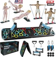 Portable Foldable 22 in 1 Push Up Board at Home Gym, Pushup Handles for Floor, Professional Strength Training Equipment For M...