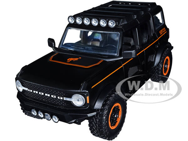 2021 Ford Bronco Matt Black with Orange Stripes and Roof Rack \
