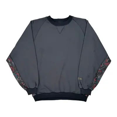 Made In Usa Reebok Sweatshirt - Large Grey Cotton Blend