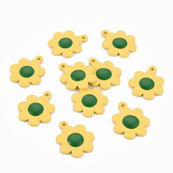Spray Painted Alloy Enamel Pendants