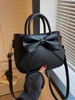 Women's Elegant Bowknot Decor PU Leather Handbag, Everyday Bags, Purse Women, Trendy Gorgeous Crossbody Bag for Women, Chic ...