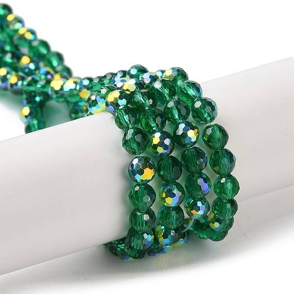 Transparent Electroplate Glass Beads Strands