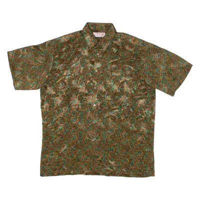 OMEGA Mens Shirt Green Paisley L