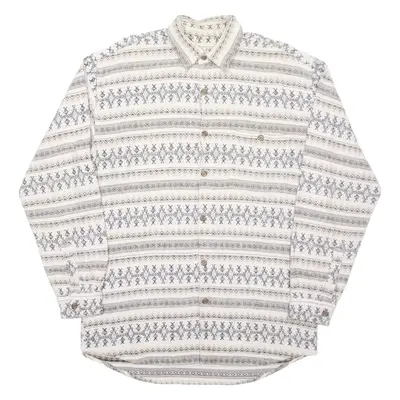 ICE-POLO SPORTS CLUB Mens Shirt Cream Fair Isle Long Sleeve L