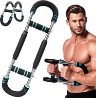 Adjustable Spring Power Twister Bar - 60-100lb Arm Trainer for Forearm/Triceps/Chest Workout, Portable Home Gym Strength Equi...